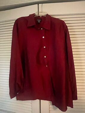 Notations Women’s Deep Burgundy Dress Silk Shirt